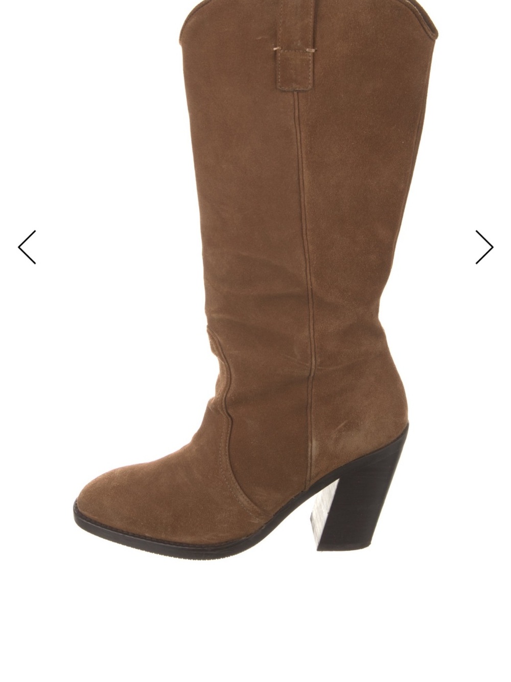Stuart Weitzman Brown Suede Mid-Calf Block Heel Boots